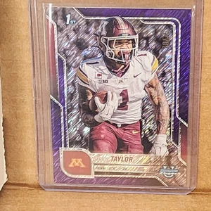 Darius Taylor 2025 Bowman Univ Chrome Purple Shimmer #70/75 Minnesota Gophers - Picture 1 of 3