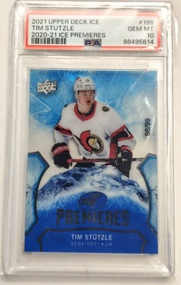 2020 UPPER DECK ICE #198 TIM STUTZLE PREMIERES ROOKIE 98/99 PSA 10 GEM MT - Image 1 of 2