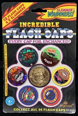 Vintage 1994 Slammer Whammers Incredible Flash Caps Pogs Imperial Foil Poison - Image 1 of 3