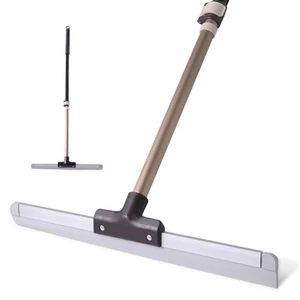 17" Rubber Floor Squeegee - Dual-Action Push & Scrape Heavy-Duty Broom with T... - Picture 1 of 7