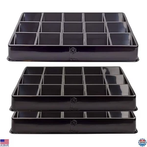 Toy Vault 3-Pack Card Sorting & Dealer Trays - Large 15-Slot Black Organizer - Picture 1 of 6