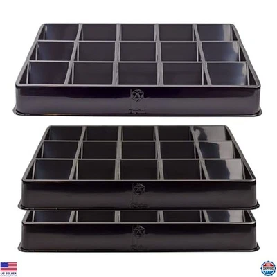 Toy Vault 3-Pack Card Sorting & Dealer Trays - Large 15-Slot Black Organizer - Image 1 of 4