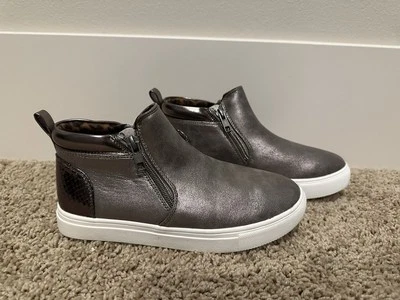 Кроссовки для девочек Steve Madden оловянные металлик Reese на платформе размер 3 молнии - Изображение 1 из 4