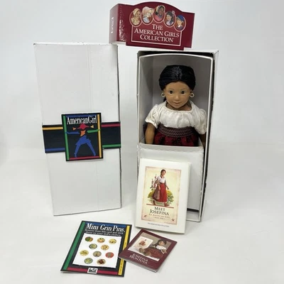 Pleasant Company American Girl Josefina 6" ojos de vidrio mini muñeca caja de libros Foto 1 de 4