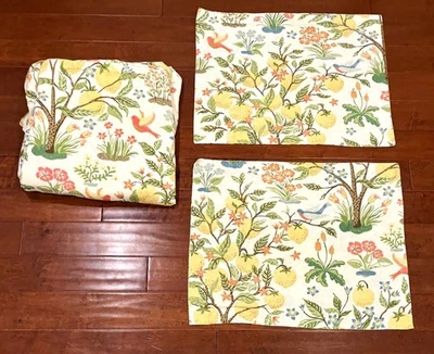 Pottery Barn Jocelyn Full Queen Duvet Pillow Shams Bird Lemon Tree Floral - Image 1 of 3