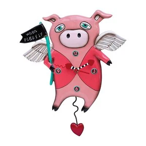 Allen Designs When Pigs Fly Clock P1560 - Picture 1 of 1