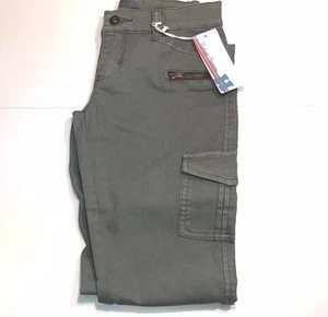 Vintage Havana Girls Kids NEW OLIVE CARGO PANTS Bottoms 24 x 24.5" Sz 7 RTL $54 - Picture 1 of 1