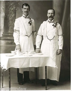 Delantales vintage de lazo de lazo de los camareros de la antigüedad de los camareros de la antigüedad EXCELENTE - Imagen 1 de 1