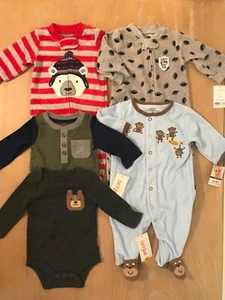 New! Cat & Jack/Carter's Infant Boys Winter Clothing Lot of 5 Size 0-3, 3 Months - Picture 1 of 9