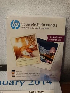 2 paquets d'instantanés de médias sociaux HP neufs dans leur boîte 25 feuilles photo collantes 4" x 5" chacune - Photo 1/1
