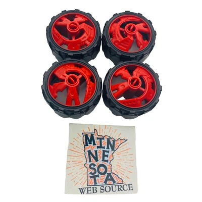4 Knex Tires Plastic 1-5/8" Red/Black Solid (one-piece) - K'nex Parts - Image 1 of 3
