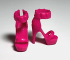 Barbie Doll Shoes Hot Pink High Heels Ankle Strap Open Toe Sandals B Logo #872