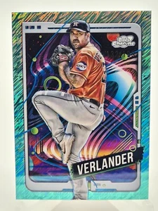Justin Verlander 2024 Topps Chrome Cosmic Aqua Equinox 132/199 Houston Astros - Picture 1 of 3
