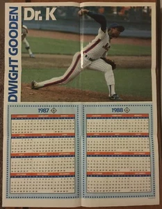 Dwight Gooden New York Mets Dr. K 1986-87 Calendar 19X25 Vintage Poster - Picture 1 of 1