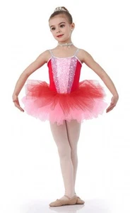 Farben der Liebe ROT Kind groß neu Tanzkostüm Unterhemd Ballett Tutu - Bild 1 von 5