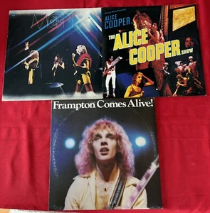 1970s Vinyl Lot (3) Frampton Comes Alive,Alice Cooper Live, Mott The Hoople Live - Picture 1 of 13