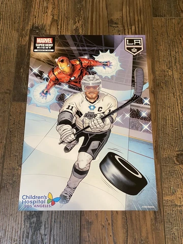 LA Kings MARVEL Super Hero Night Anze Kopitar #11 Iron Man Poster 3/26/2022 CHLA Cover