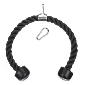 Tricep Rope Gym Attachment for Push Lat Pull Down Cable Machine Handle with Clip - Picture 1 of 8