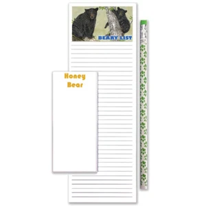 Black Bear To Do List Magnetic Shopping Pad Notepad & Pencil Gift Set - Picture 1 of 1