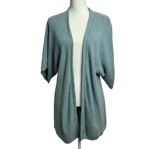 Maglione cardigan donna J. Jill taglia XL colore verde maniche corte vestibilità ampia - Foto 1 di 11