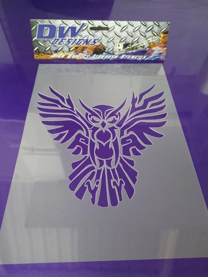 Winged Owl 1 mylar airbrush stencil  - Image 1 of 1