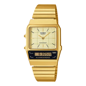 Reloj Casio Doble Hora Alarma Dorado Hombre Cuarzo AQ-800EG-9A AQ800 - Imagen 1 de 2