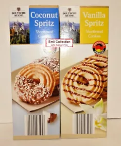 Deutsche Kuche Shortbread Cookies Coconut & Vanilla Spritz 10.6oz 300g (2 Boxes) - Picture 1 of 2