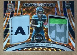 2023 Panini Spectra Jaxon Smith-Njigba Rising Rookie patch neon Orange 8/10 - Picture 1 of 2