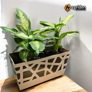 VASO MOSAIC FLOWERBOX 40 BIANCO CON VARIE COLORAZIONI INTERNE - Foto 1 di 3