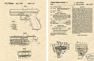 US PATENT for GLOCK AUTOMATIC PISTOL READY TO FRAME!!!! 17 21 22 40 45 - Picture 1 of 1