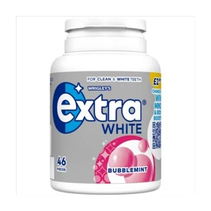 12 x Pots Wrigley's Extra White Bubblemint Sugarfree Chewing Gum 46 Pieces 64g - Picture 1 of 1