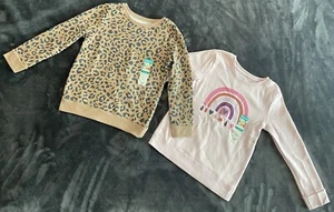 Garanimals Fleece Tops Animal Print Lt Pink Rainbow-Lot of 2 Toddler Girl 5T NEW - Picture 1 of 15