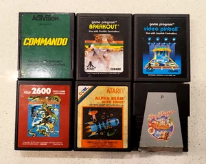 6x Juegos de Cartucho Atari 2600 - Video Pinball - Comando - Breakout y Más! - Imagen 1 de 4