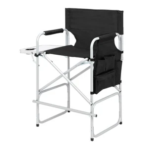 Folding Camping Directors Chair Heavy Duty Makeup Artist Chair w/Side Table New - Picture 1 of 13