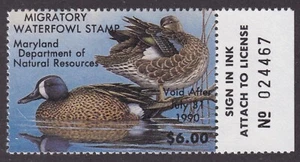 MATT'S STAMPS US SCOTT #16, $6 MARYLAND STATE DUCK STAMP 1989 MNH - Picture 1 of 3