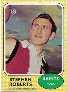 1970 Scanlens (30) Stephen Roberts St. Kilda (tarjeta de novato) - Imagen 1 de 2