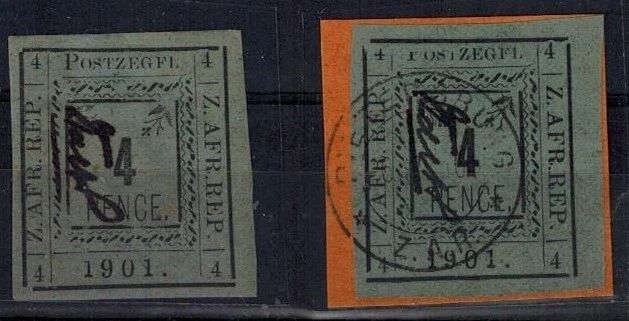 TRANSVAAL Pietersburg 1901 SG 11d P2 4 pence perfeito estado e usado R3/6 POSTZEGFL ERROR - Imagem 1 de 1