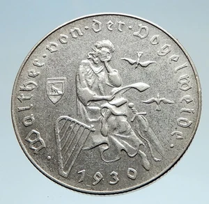 1930 AUSTRIA Composer Walther von Vogelweide Antique Silver Shilling Coin i75155 - Picture 1 of 3