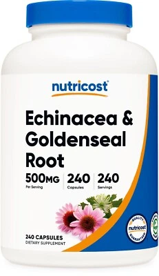 Raíz de equinácea y sello de oro Nutricost 500 mg Foto 1 de 4