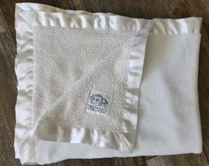 Little Giraffe Off-white Sherpa Satin Edge Trim Baby Blanket - Picture 1 of 6