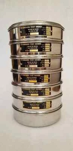 SS Sieves Heavy Gauge Standard Testing Set of 7 With Lid & Pan - Picture 1 of 8