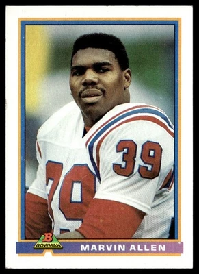 1991 Bowman Marvin Allen New England Patriots #327 - Image 1 of 2