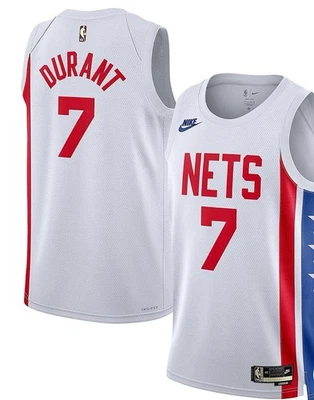 Kevin Durant #7 Brooklyn Nets Hardwood Classic Nike Jersey - Size 44/ M Red Blue - Image 1 of 4