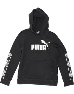 PUMA Womens Graphic Hoodie Jumper UK 10 Small Black Cotton BC02 - Picture 1 of 3