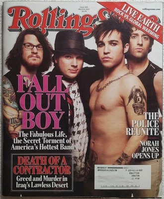 FALL OUT BOY ROLLING STONE MAGAZINE ISSUE #1021 MARCH 8, 2007 THE POLICE REUNION Foto 1 de 4