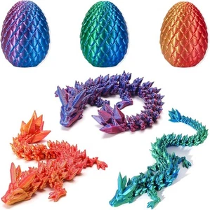 3Pcs Easter Eggs Mini 3D Printed Dragon Egg,Articulated Crystal 3pcs - Picture 1 of 7