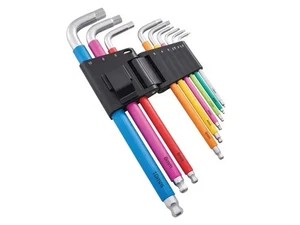 Faithfull 9 Piece Colour Stainless Steel Metric 1.5mm-10mm Ball End Hex Key Set - Picture 1 of 1