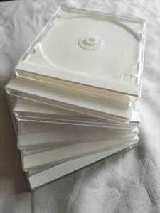 7x Single White Tray CD Jewel Cases Second Hand Undamaged - Afbeelding 1 van 1