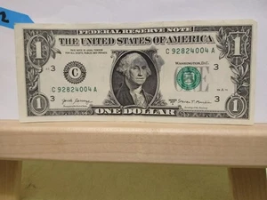 Error 2017A $1 dollar bill Heavy ink stain front and rear C92824004A - Picture 1 of 4