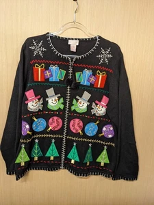 Cárdigan Suéter Crystal Kobe Navidad Cremallera Frontal Para Mujer Talla XL - Imagen 1 de 21